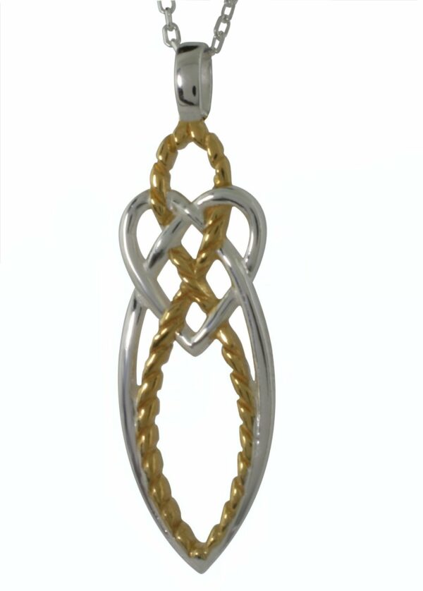 jmh Silver and goldplate rope effect Celtic weave pendant - 2115 JMH Jewellery
