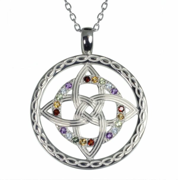 jmh Silver multi stone colours of Ireland pendant - 2187 JMH Jewellery
