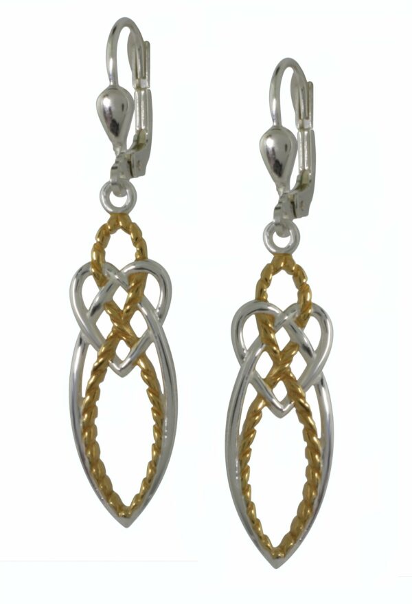 jmh Silver two tone rope effect earrings - 7015 JMH Jewellery