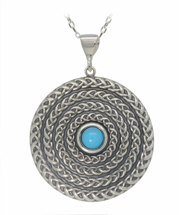 Jmh Sleeping Beauty Turquoise Oxidised Pendant 2116