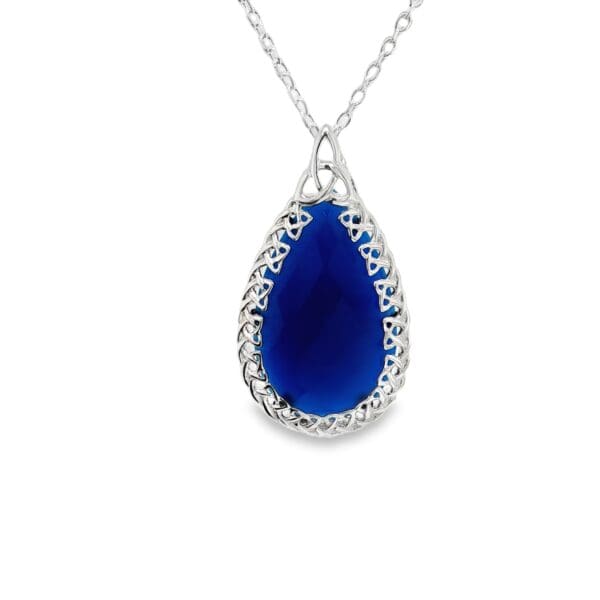 Jmh Sterling Silver Faceted Onyx Pendant Green Blue Or Black JMH Jewellery