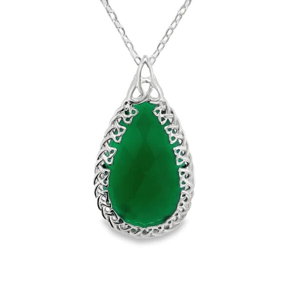 Jmh Sterling Silver Faceted Onyx Pendant Green Blue Or Black JMH Jewellery