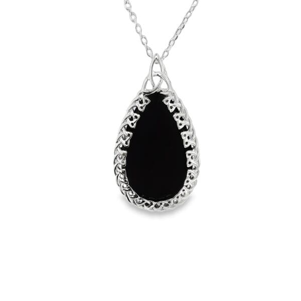Jmh Sterling Silver Faceted Onyx Pendant Green Blue Or Black JMH Jewellery