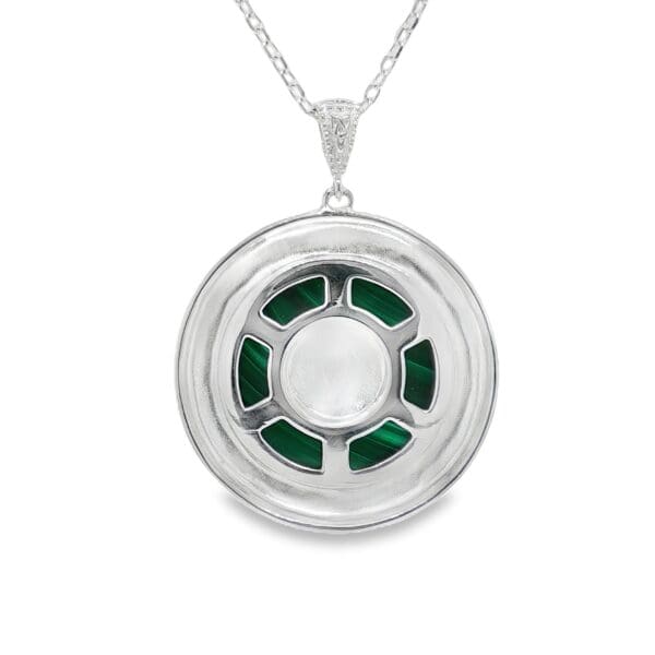Jmh Sterling Silver Malachite Celtic Pendant JMH Jewellery