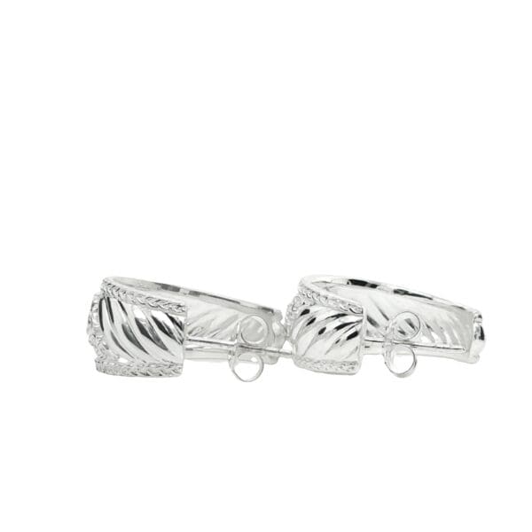 Jmh Sterling Silver Trinity Knot Filigree Ribbon Hoop Earrings JMH Jewellery