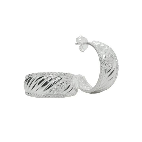 jmh Sterling Silver Trinity Knot Filigree Ribbon Hoop Earrings JMH Jewellery