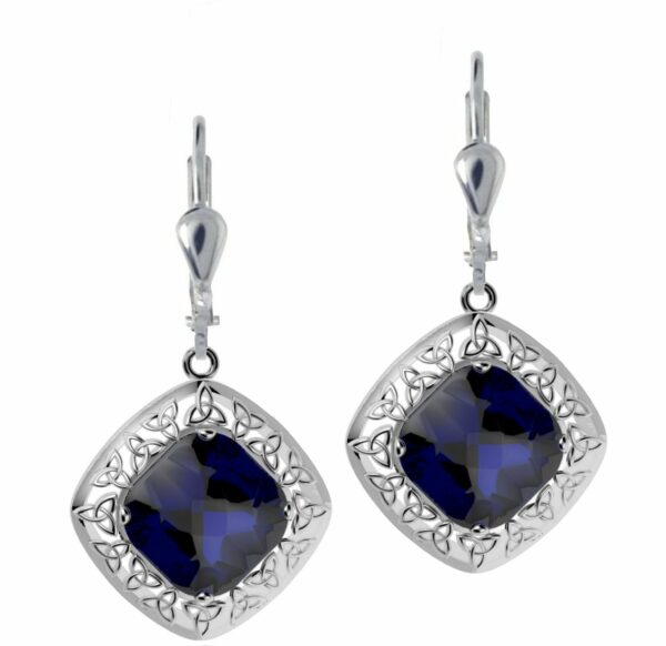 Jmh Trinity Knot And Quartz Doublet Choice Of Blue Or Green - 7172 JMH Jewellery