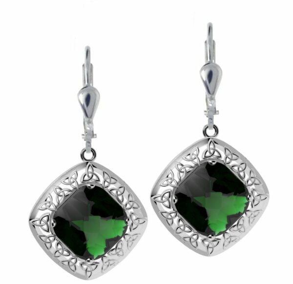 jmh Trinity Knot and quartz doublet choice of Blue or Green - 7172 JMH Jewellery