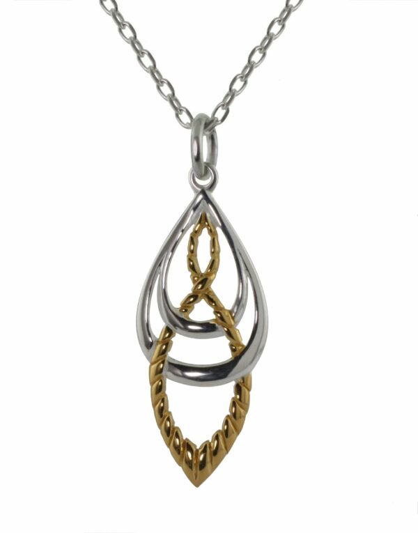 jmh Two Tone Rope Effect Silver Pendant - 2270 JMH Jewellery