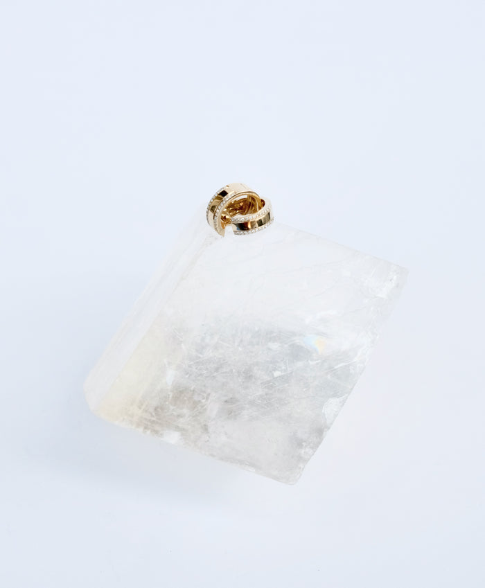 jnb Channel Set Diamond Hoop Earrings in 14K Yellow Gold