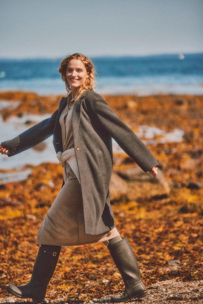 jnb Coastal Cashmere Maxi Shirtdress - Classic Driftwood