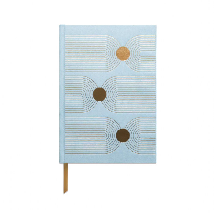 jnb Hard Cover Blue Suede Cloth Journal with Pocket