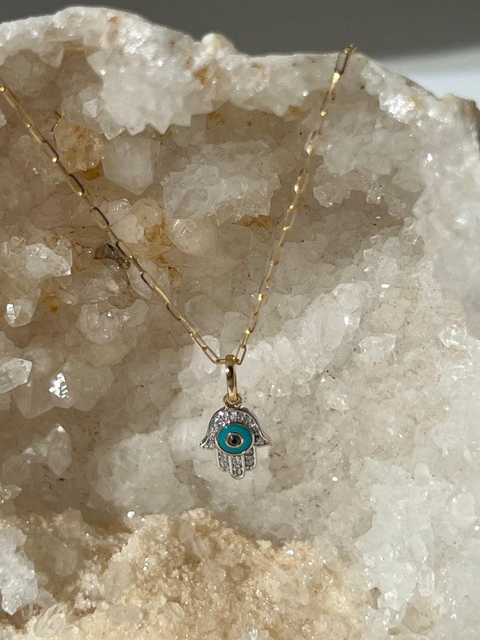 Jnb 14k Gold Evil Eye Necklace