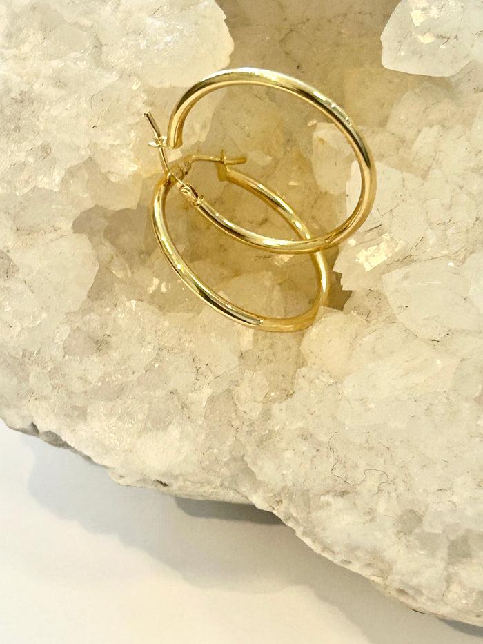 Jnb Classic Round Tube Hoop 14K Yellow Gold