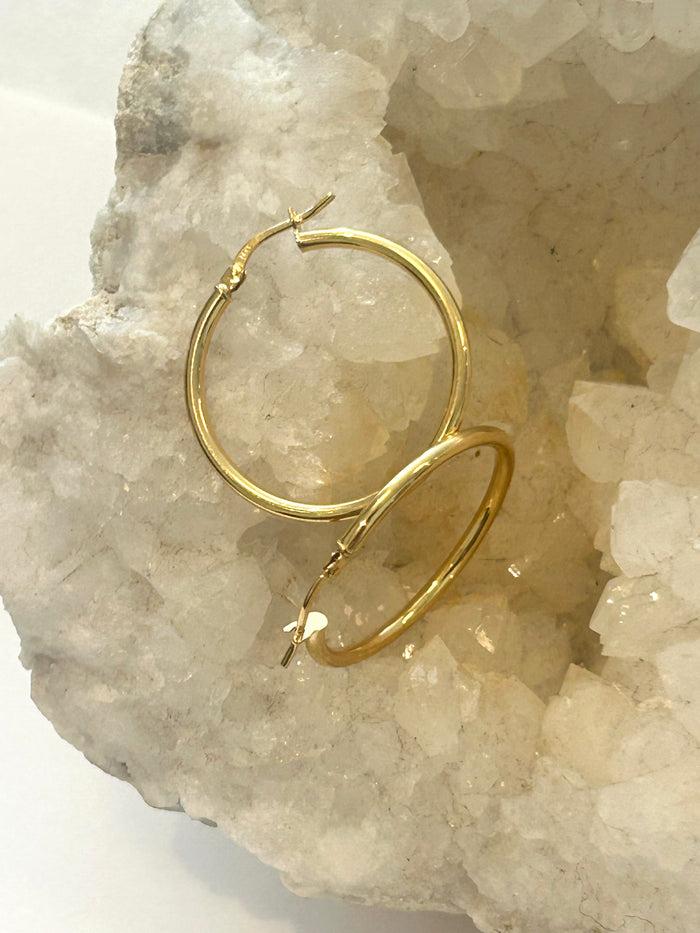 Jnb Classic Round Tube Hoop 14K Yellow Gold