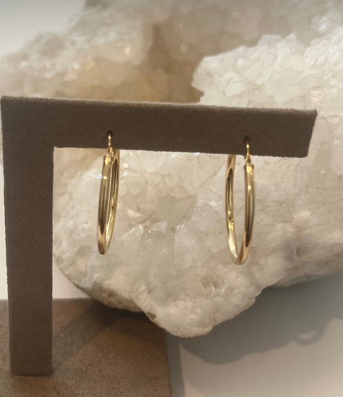 Jnb Classic Round Tube Hoop 14K Yellow Gold