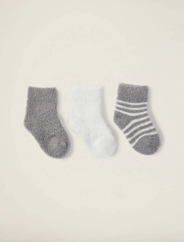 jnb CozyChic Lite Infant Sock Set - Pewter/Pearl