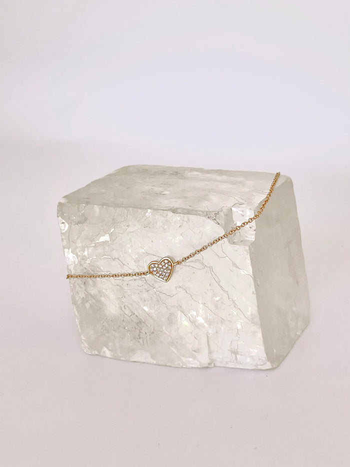 Jnb Dainty Pave Heart Bracelet