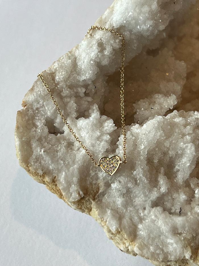 jnb Dainty Pave Heart Bracelet