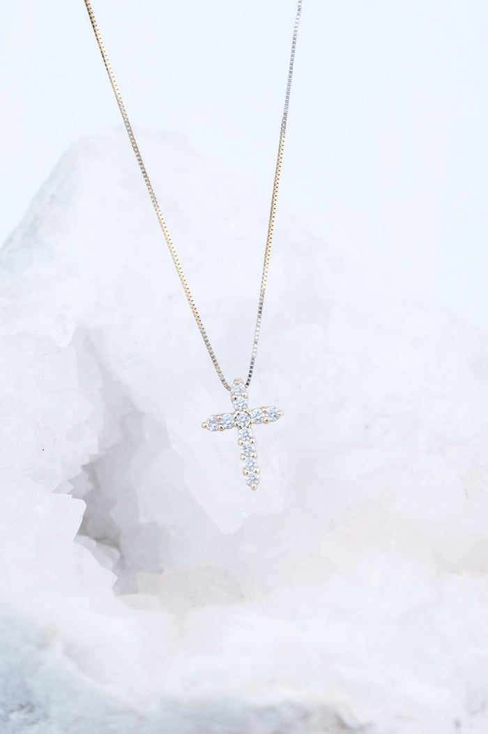 Jnb Diamond Cross With Box Chain