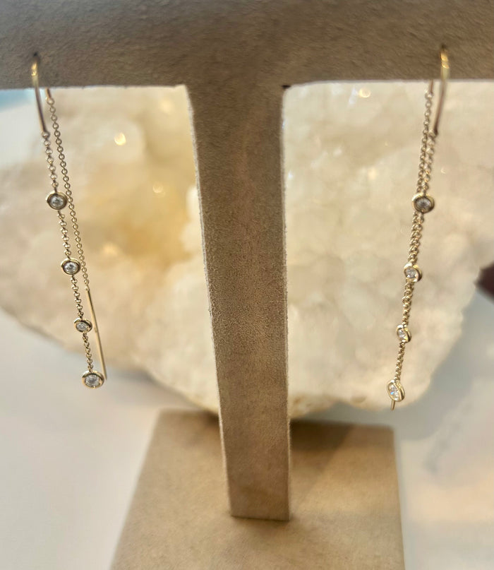 Jnb Diamonds By The Yard Threaded Earrings 14K