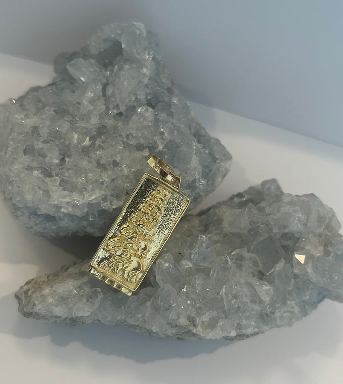 jnb Elephants Rectangle Pendant