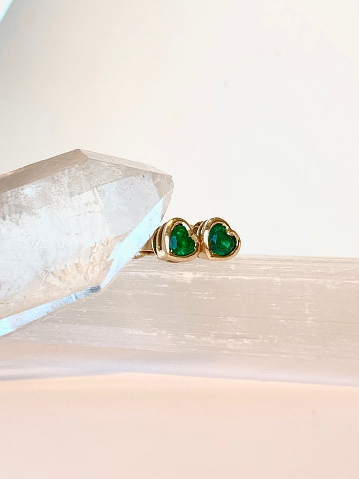 jnb Emerald Heart Studs