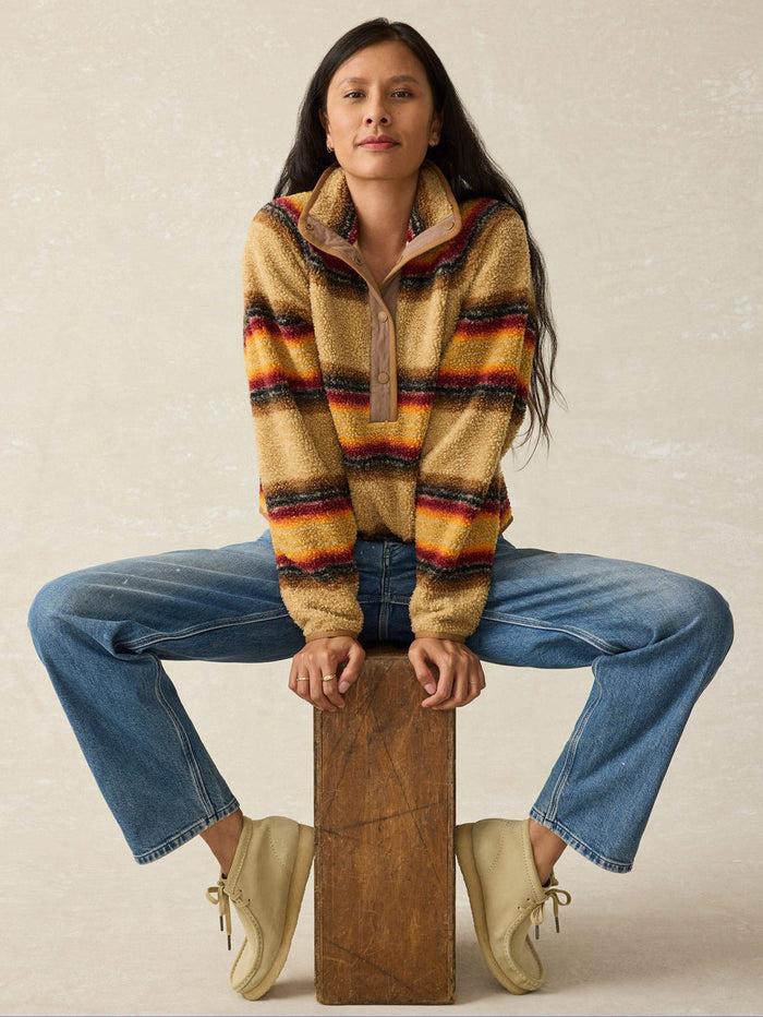 Jnb Fireside Fleece Popover - Bonfire Stripe