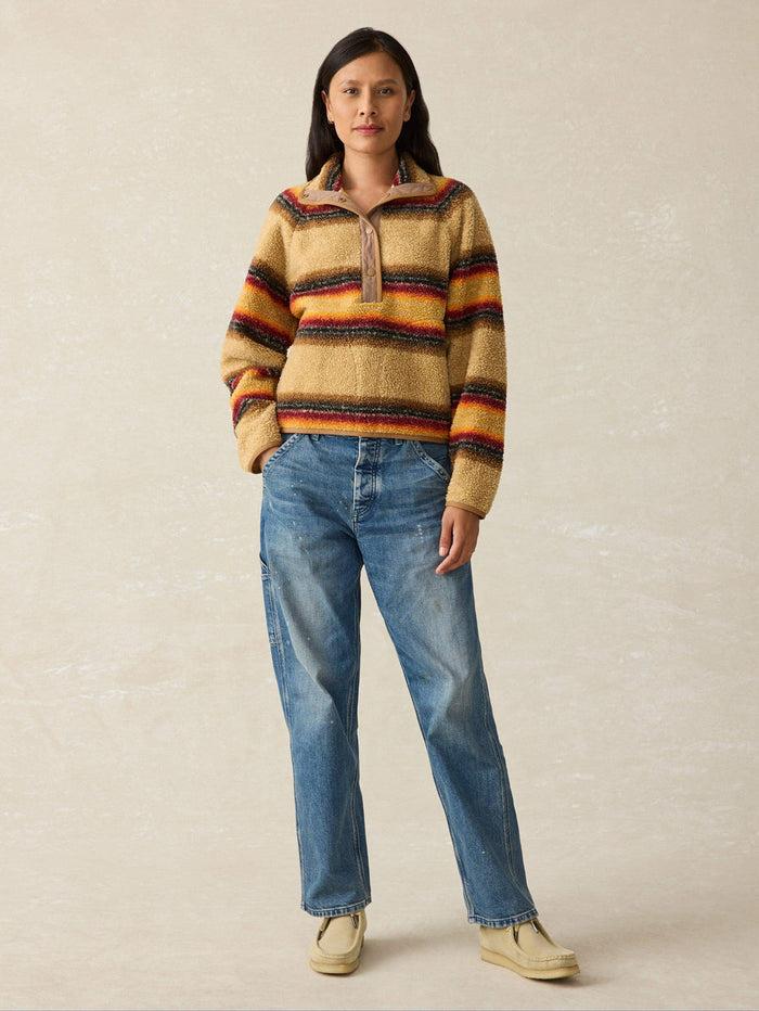 jnb Fireside Fleece Popover - Bonfire Stripe