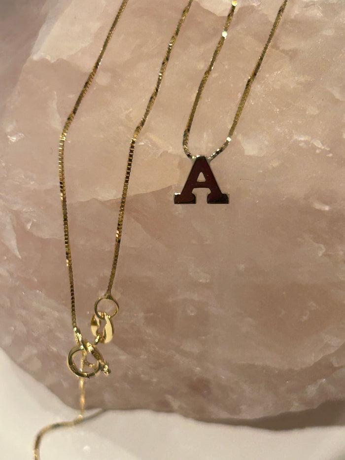 Jnb Initials 14k Gold Tiny Block Letters