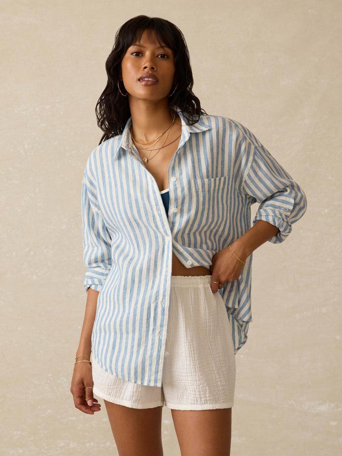 jnb Laguna Linen Relaxed - Ocean Lucy Stripe