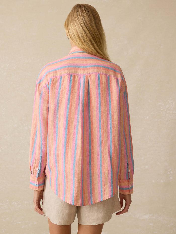 Jnb Laguna Linen Relaxed Shirt - Cabana Multi Stripe