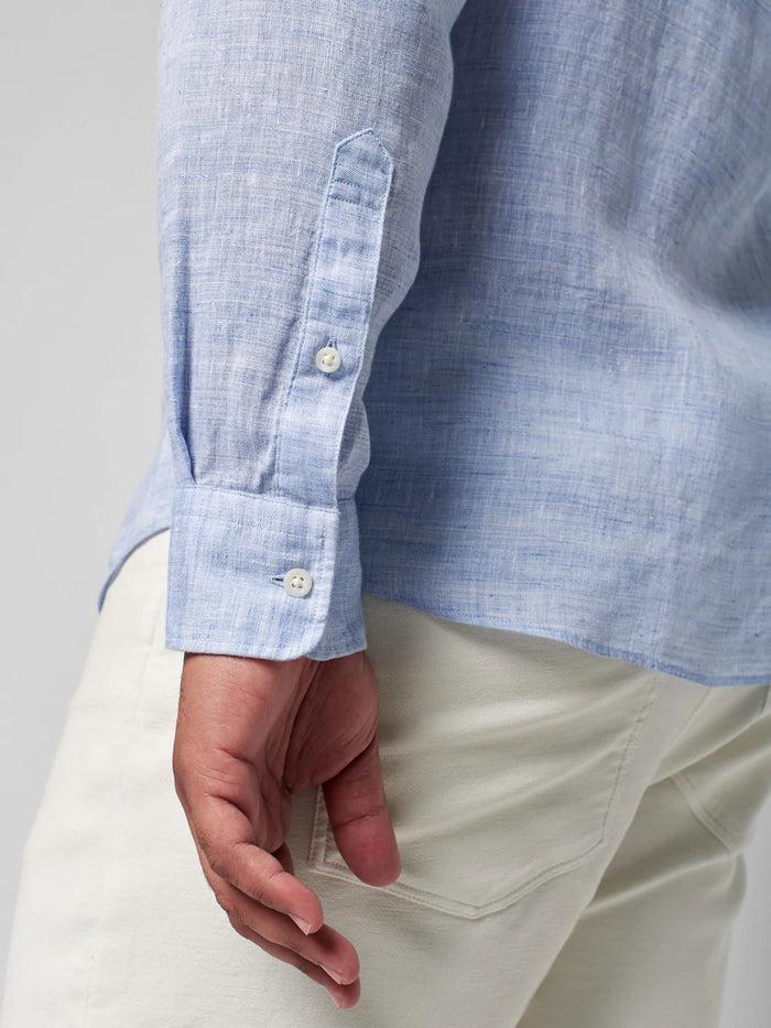 Jnb Laguna Linen Shirt - Light Blue Melange