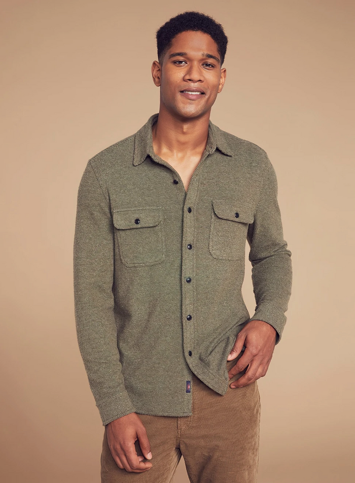 Jnb Legend Sweater Shirt - Olive Melange Twill