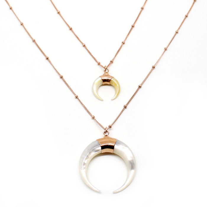 jnb Love Mother of Pearl Horn Necklace