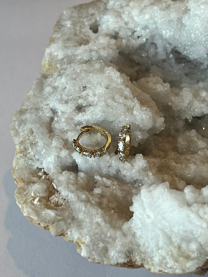 jnb Marquise Diamond Mini Hoops