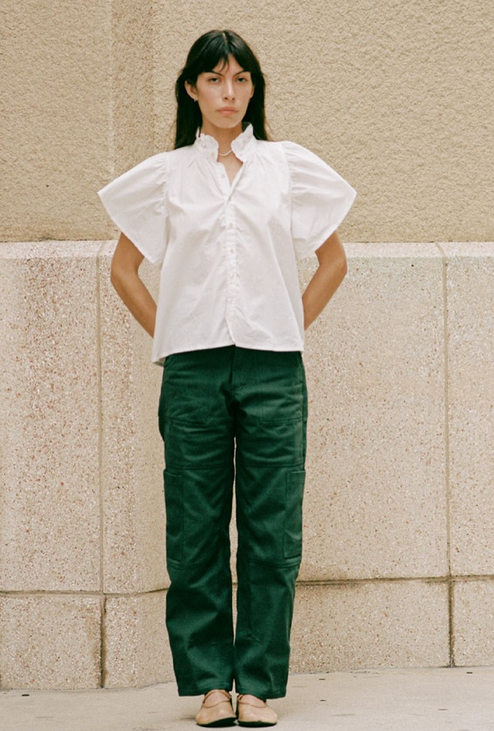 Jnb Mimi Poplin Shirt - White Old Cream