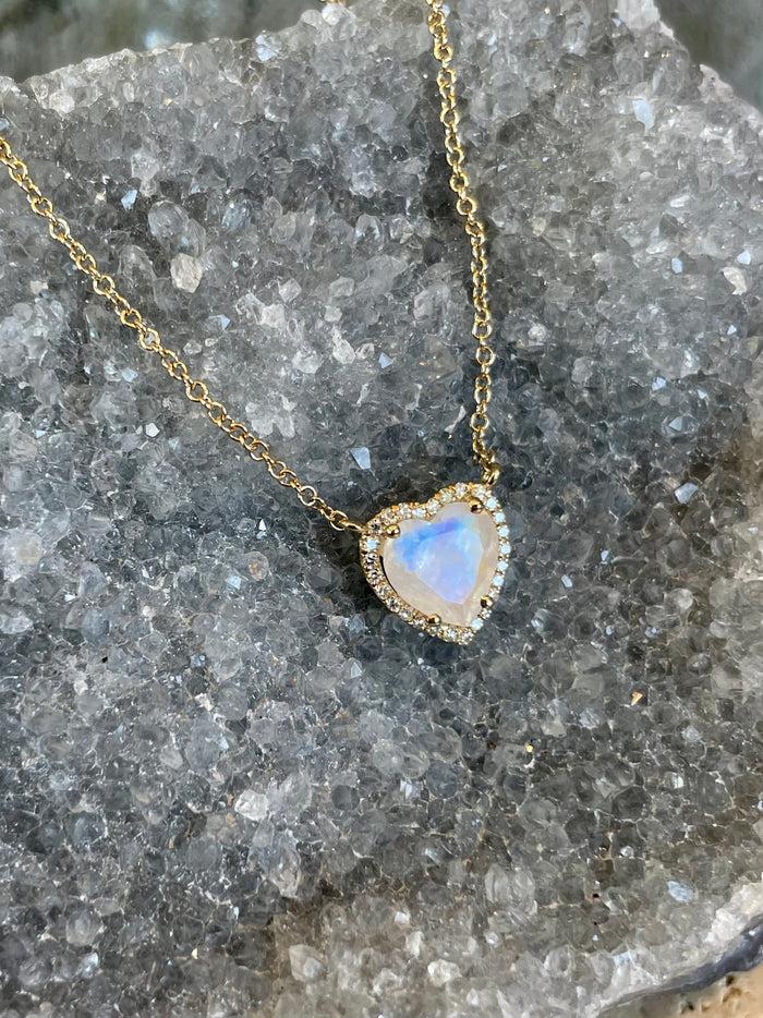 Jnb Moonstone Heart Necklace