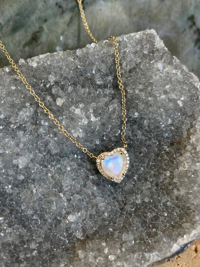 jnb Moonstone Heart Necklace