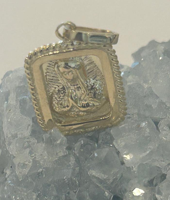 Jnb Mother Mary Pendant 14k Gold