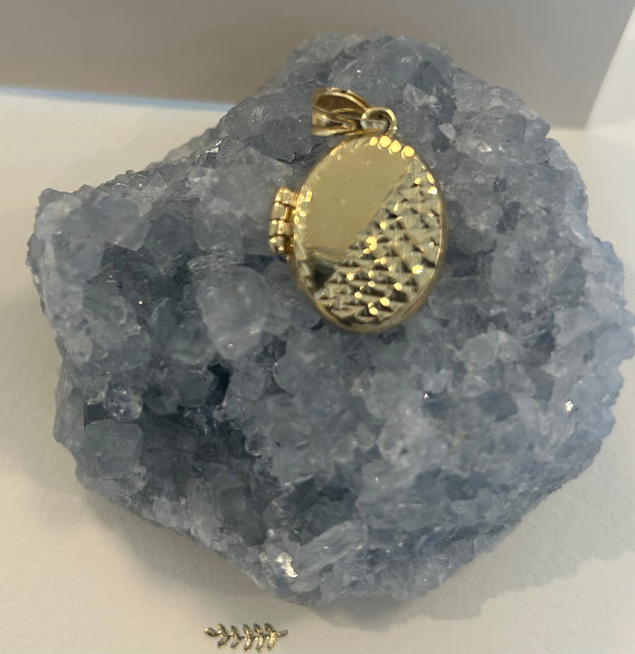 jnb Oval Gold Engraved Locket