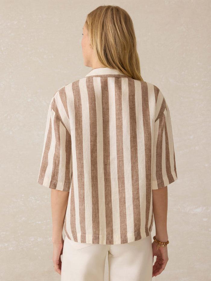 Jnb Palma Linen Camp Shirt - Cocoa Beach Stripe