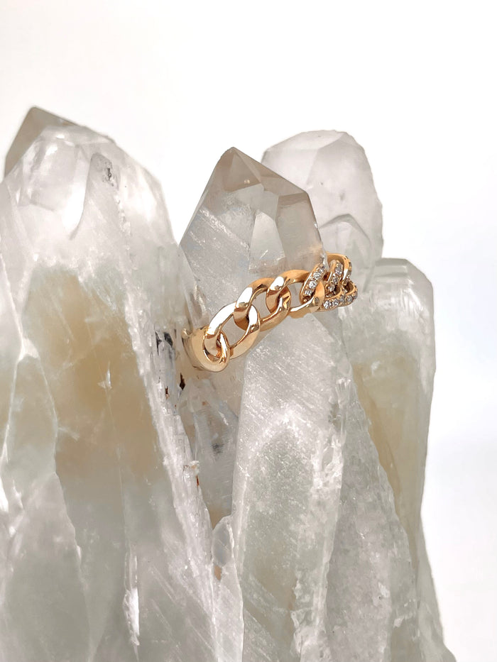 Jnb Pave Diamond Link Ring