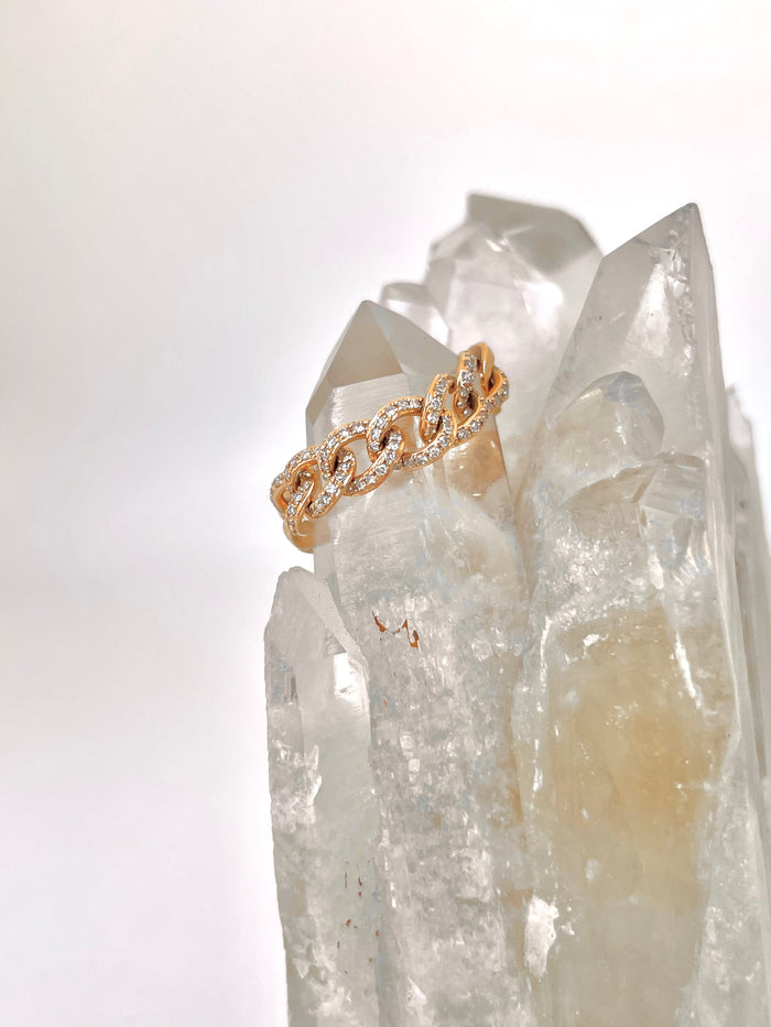 jnb Pave Diamond Link Ring