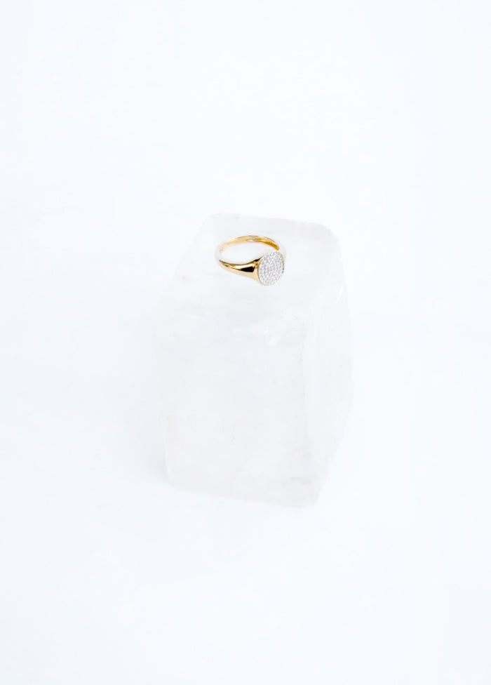 Jnb Pavé Diamond Signet Ring