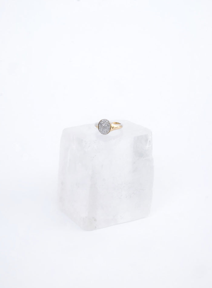 Jnb Pavé Diamond Signet Ring