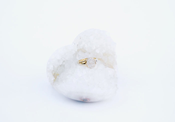 Jnb Pavé Diamond Signet Ring