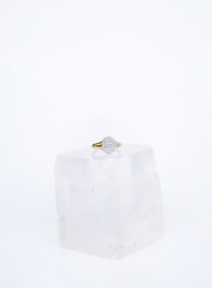 jnb Pavé Diamond Signet Ring