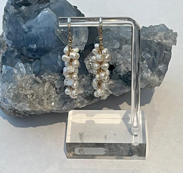 jnb Pearl Wire-Wrapped Earrings