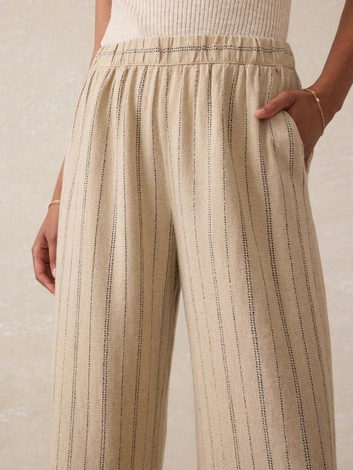 Jnb Rivera Linen Pant - Drifwood Stripe